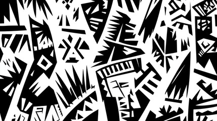Naklejka premium Abstract, bold, tribal pattern design