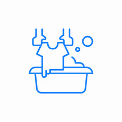 manual clothing washing process icon sign vector