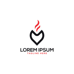 Obraz premium Creative geometric candle logo design modern minimal concept flame shape