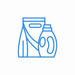 pack of dishwashing powder bottle of liquid detergent icon sign vector