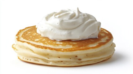 Fluffy Pancakes Topped with Whipped Cream