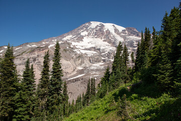 Mountain Landscape with Snow and Greenery
