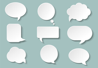 Speech Bubbles Set Isolated Mint Background