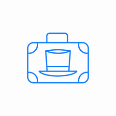 suitcase or briefcase top hat icon sign vector