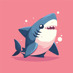 Shark vector design in animated form