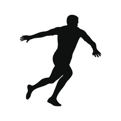 Footballer Being Tackled While Dribbling Silhouette Vector Image on White Background