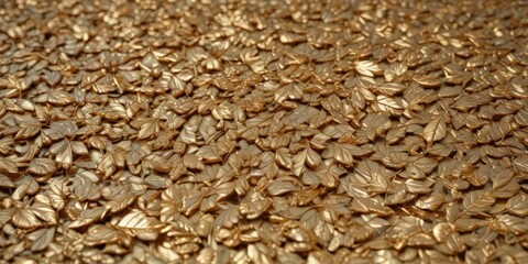 Intricate gold leaf pattern, shimmering metallic sheen, macro, detail, shiny gold
