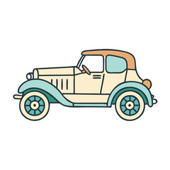 Vintage auto car illustration for classic car enthusiasts and antique vehicle collectors design art