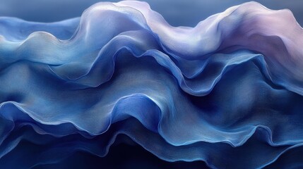 Obraz premium Silk Wave Forms in Elegant Abstract Blue Art