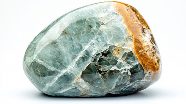 Polished Adamite Gemstone on White Background for Jewelry Displays and More