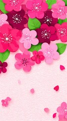 Fototapeta premium Pink Blossom Flowers Spring Floral Background Pretty Feminine Design