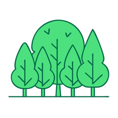 Illustration of green trees forest nature landscape environment ecology conservation park outdoors woods