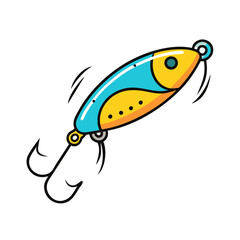 Illustration of fishing lure bait tackle for catching fish sport fishing equipment and recreation