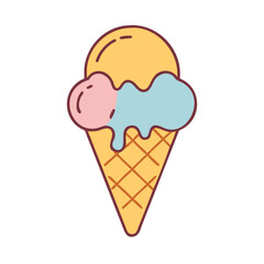 Ice cream cone dessert sweet treat summer food frozen dessert colorful waffle cone delicious