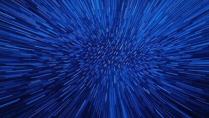 Obraz premium Abstract Blue Star Trail: Hyperspace Warp Effect, Futuristic Design Concept