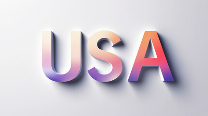 USA text design concept featuring bold patriotic typography with national colons representing American pride, culture, and identity.

