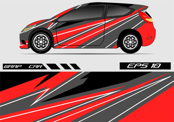 Obraz premium Car Wrap Design Featuring Bold Stripes and Colors