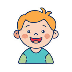 Illustration of happy smiling boy cartoon character vector art for kids children drawing design