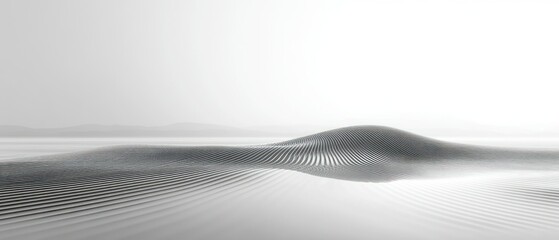 Obraz premium Undulating landscape presents smooth, flowing waves under subtle light, evoking calm.