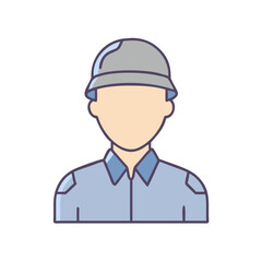 Find professional construction worker wearing hard hat vector illustration design element art