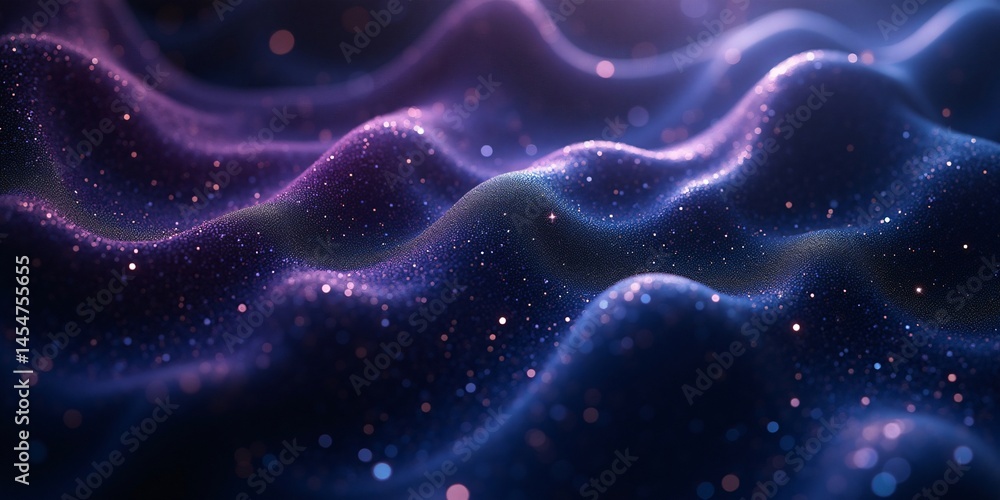 Poster violet metallic waves in gradient mesh