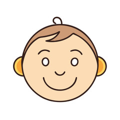 Cartoon baby face illustration vector graphic design for children's book and print design