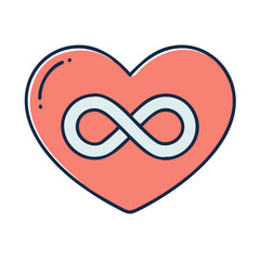 Heart infinity love symbol valentine forever romance endless passion relationship graphic design icon art