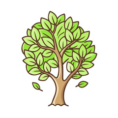 Obraz premium Illustration of a leafy green tree for nature conservation and environmental awareness projects
