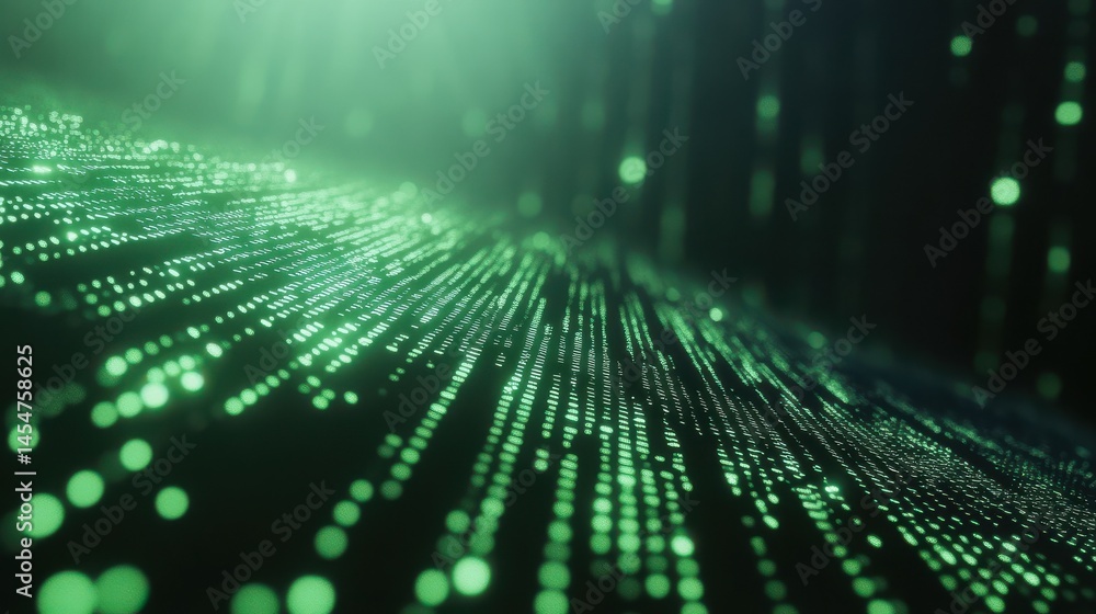 Poster abstract green binary code background