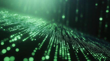 Abstract Green Binary Code Background