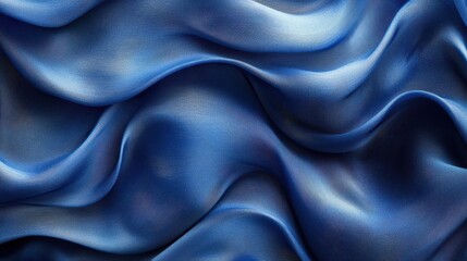 Fototapeta premium Flowing Silk Waves in Abstract Blue Art Design
