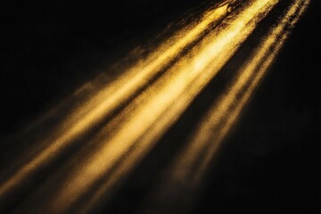 Yellow studio lighting on black background, modern spotlight