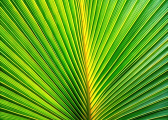 Obraz premium Close-up Palm Frond Detail, Tropical Leaf, Nature Macro