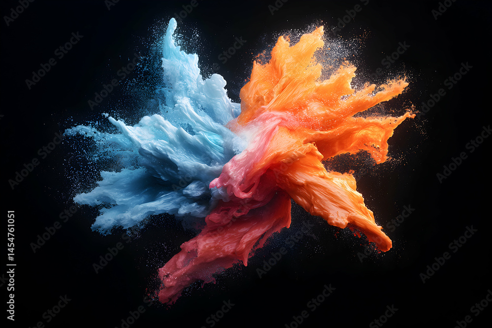 Poster abstract colorful explosion art. use it for vibrant posters advertising graphics or as a dynamic bac