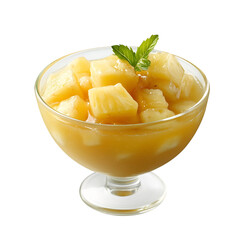 Pineapple Guava Blend in Glass Bowl Isolated on Transparent Background