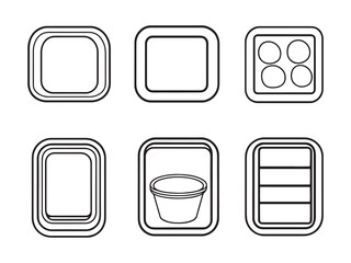 Minimalist Black and White Treat Tray Vector Drawing