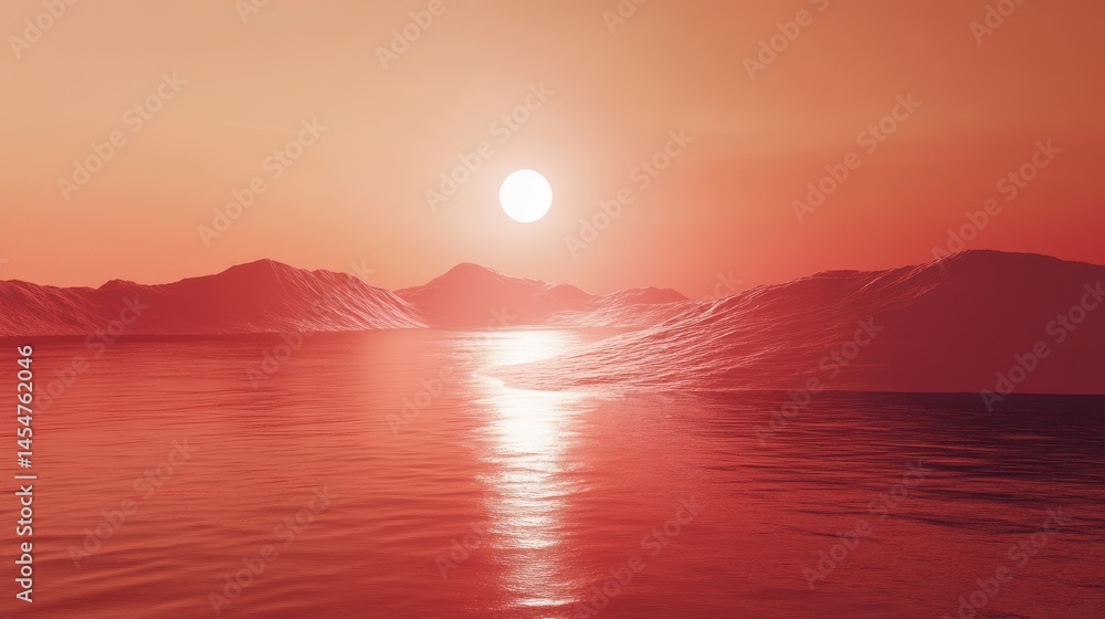 Poster grainy red textured background with gradient reflection