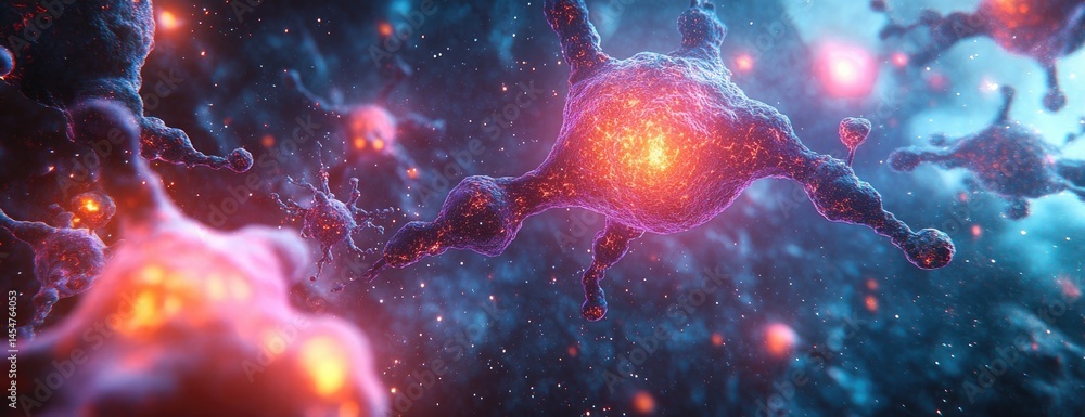 Poster detailed microscopic view of cellular structures.