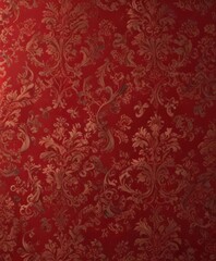 Crimson damask wallpaper, opulent swirls & scrolls , classic, vintage, burgundy