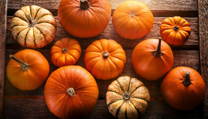 ripe orange pumpkins