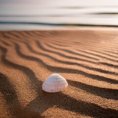 Solitary Shell Resting On Quiet Sand