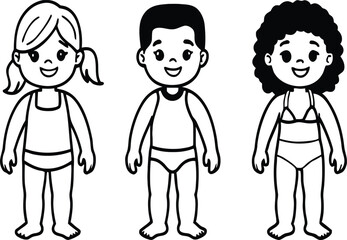 Playful Children Vector Design for Educational and Creative Use

