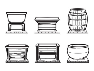Minimalist Drawing of a Water Trough for Farm Use