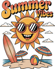 Summer Vibes Vector Design for Fun and Relaxing Projects