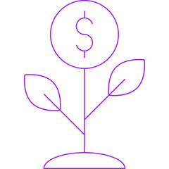 Money plant icon single vector illustration