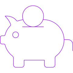 Piggi bank icon single vector illustration