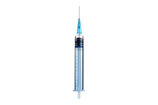 Carpool syringe for anesthesia in dentist isolated on transparent background

