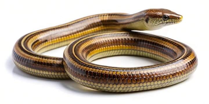 ichthyophis glutinosus caecilians isolated on white background