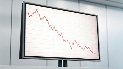stock market graph on screen