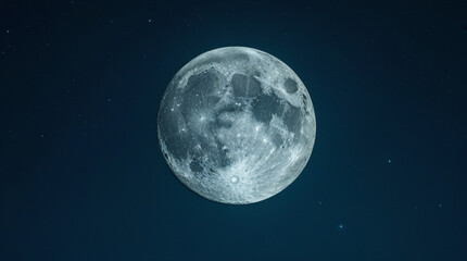 High-Resolution Crisp and Professionally Taken Photo of the Moon Capturing Every Detail of Its Surface and Craters .

